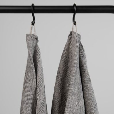 Linhåndkle grått med løkke