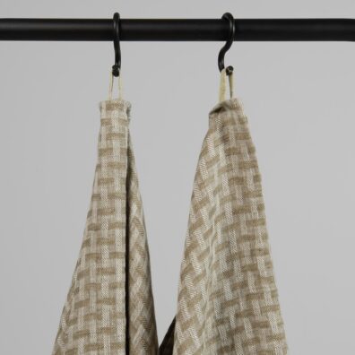 Linhåndkle grønt mønstret vasket, mykt, skånsomt