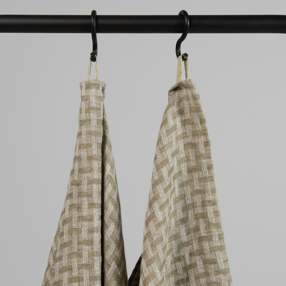 Linhåndkle grønt mønstret vasket, mykt, skånsomt