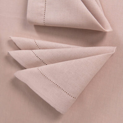 Halvlin serviett gammelrosa med hullmønster