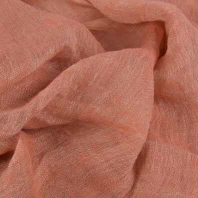 Linstoff beige-rosa melert gjennomsiktig vasket