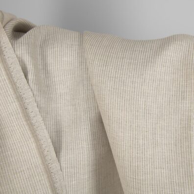 Linstoff med naturlige og hvite striper dobbeltlags