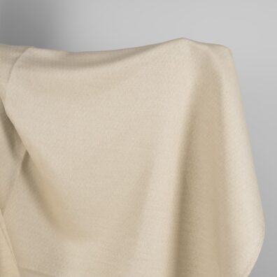 Lin-bomullsstoff beige i fiskebeinsmønster