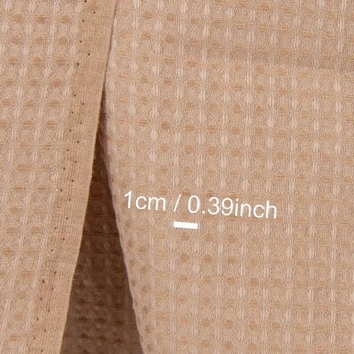 ”Vaffel” halvlinstoff lysebrunt egnet for sying av håndklær og badekåper