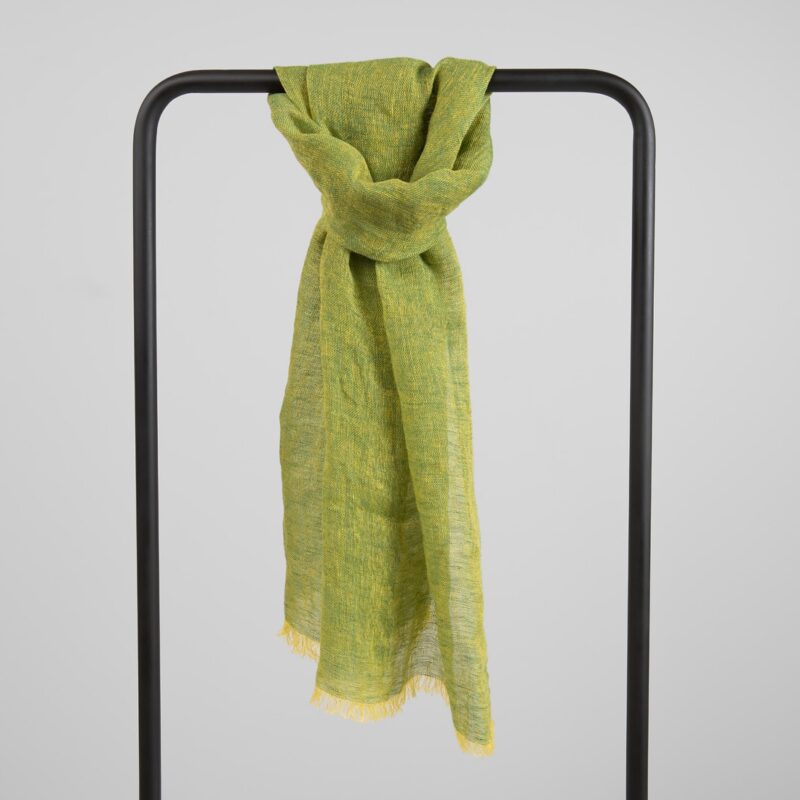 FINO lin sjal gulgr&oslash;nt