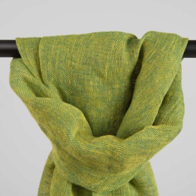 Lin sjal svovelgult-grangrønt melert