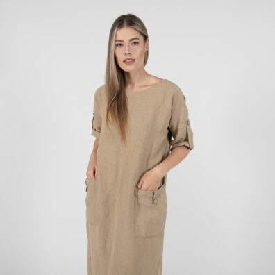 MAROCCO lysebrun linkjole lang, løs silhuett, oversize-modell