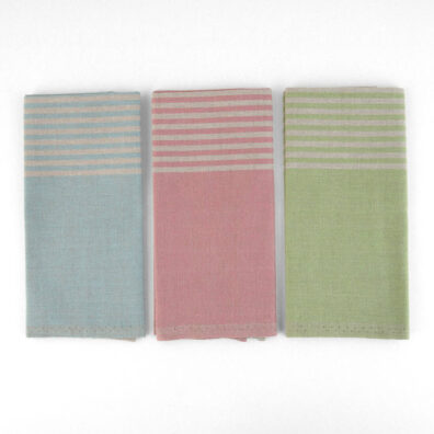 Kjøkken håndklær sett av stripete halvlin stoff