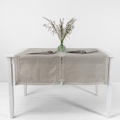 NORA naturlig grå lin bordløper