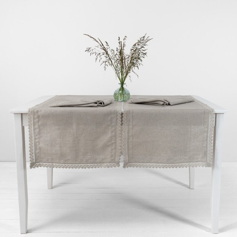 NORA naturlig gr&aring; lin bordl&oslash;per