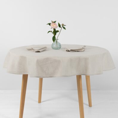 LUNA LAIT rund (oval) beige halvlin duk