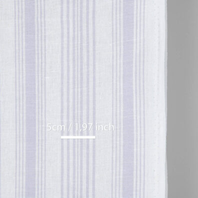 Håndkle lin-bomullsstoff med vertikale lilla og melkehvite striper