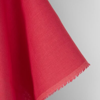 Korallrødt linstoff 150cm bredt