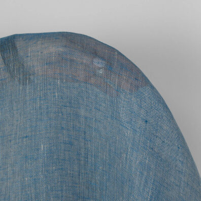 Linstoff beige-blått gjennomsiktig 150cm bredt