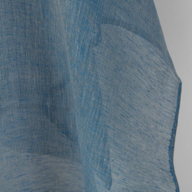 Linstoff beige-blått gjennomsiktig passer til å sy skjerf, gardiner