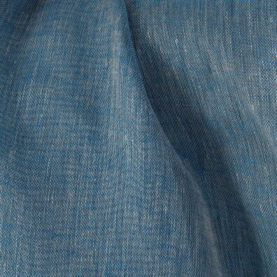 Linstoff beige-blått melert gjennomsiktig