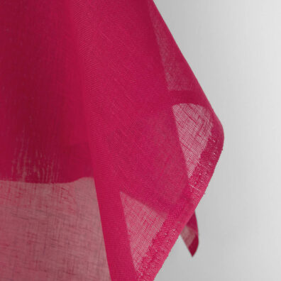 Linstoff mørkrosa gjennomsiktig 150cm bredt