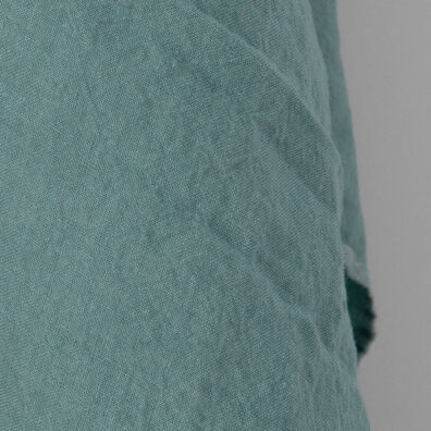 Linstoff akvamaringrønt bredt vasket som er mykt, skånsomt