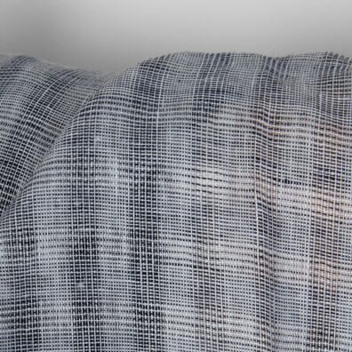 Grå linstoff med gjennomsiktige og tette ruter