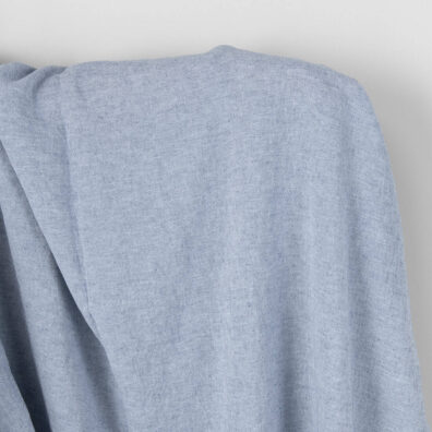 Bredt halvlin stoff blått-hvitt vasket