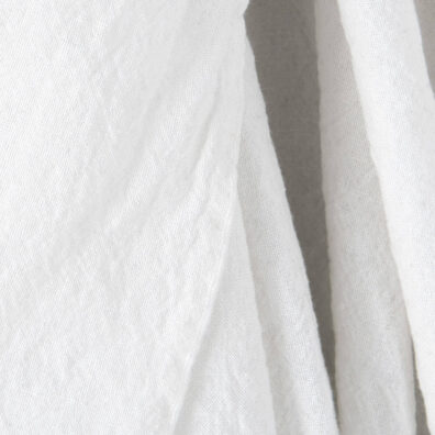 Bredt lin-bomullstoff knall hvitt vasket