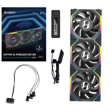 Lian Li UNI FAN SL Wireless LCD Lüfter, ARGB, PWM, 3er-Pack inkl. Controller