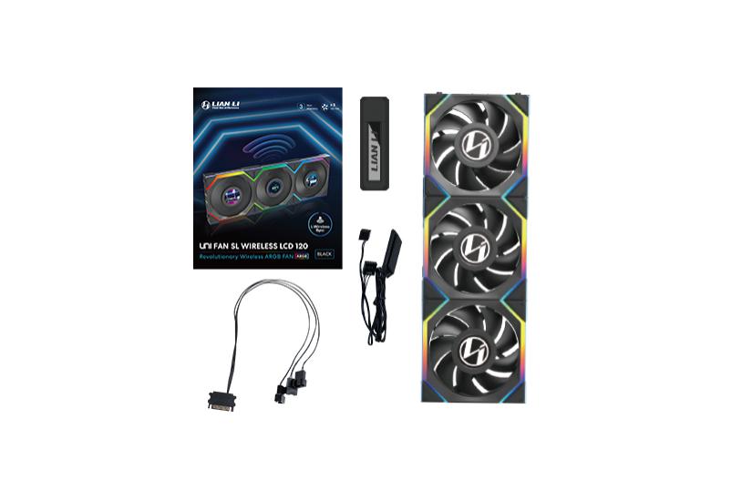 Lian Li UNI FAN SL Wireless LCD Lüfter, ARGB, PWM, 3er-Pack inkl. Controller