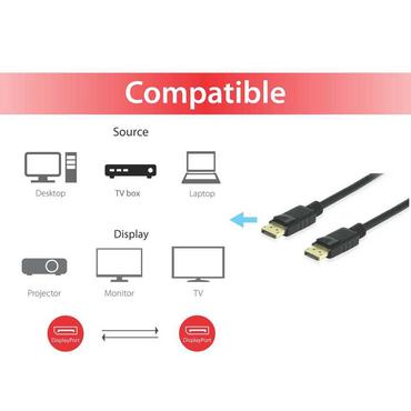 Equip 119252 DisplayPort kabel 2 m Sort