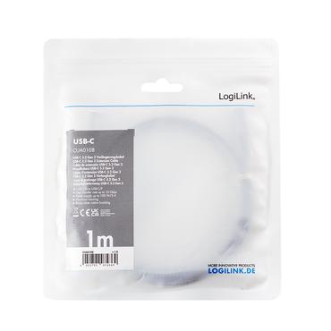 USB 3.2 Gen1 Type-C cable, C/M to USB-C/F, PD, alu, black/grey, 2 m