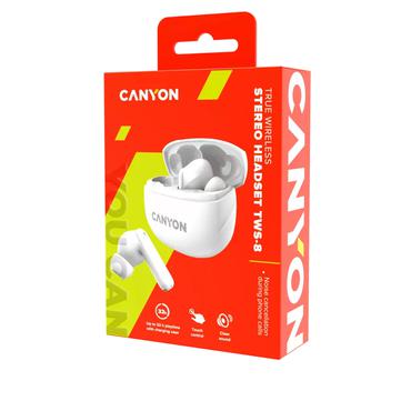 Canyon Bluetooth Headset TWS-8   ENC Earbuds/BT 5.3    white retail