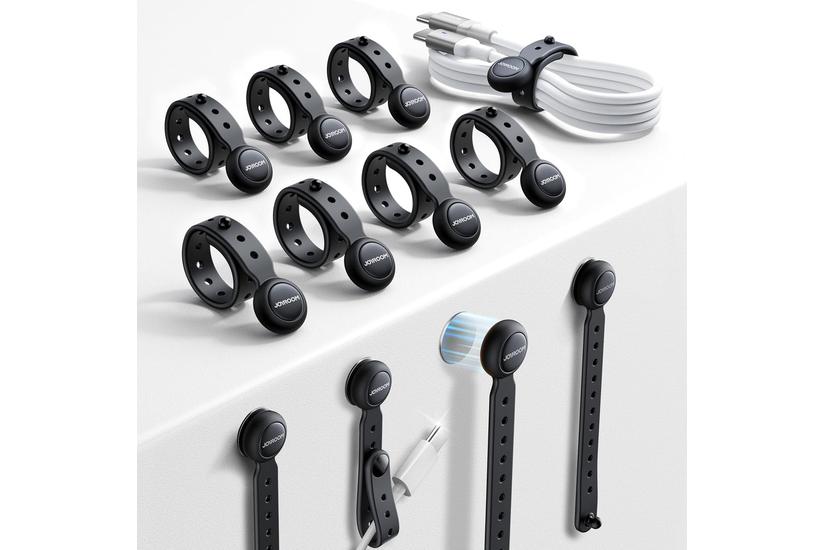 JOYROOM Kabelholder - 6 stk - Sort - ABS+PC, Silicone