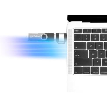 Manhattan 356329 kabel k&oslash;nsskifter Sort, Gr&aring;