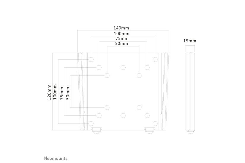 Neomounts FPMA-W25 f&auml;ste - fixerad - f&ouml;r LCD-display - silver