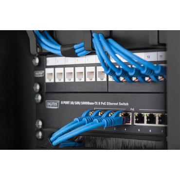 DIGITUS DN-10-ORG-1U-B - kabelhanteringspanel med ringar - 1U - 10"