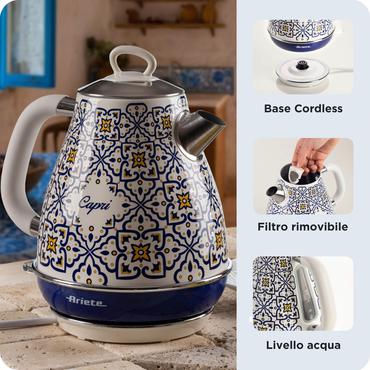 Ariete 2869/0C elkedel 1,7 L 2200 W Hvid, Lyse Bl&aring;