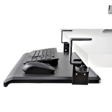 StarTech.com Under-Desk Keyboard Tray, Clamp-on Keyboard Holder, Supports up to 12kg (26.5lb), Sliding Keyboard and Mouse Drawer with C-Clamps, Height Adjustable Keyboard Tray - Black - Ergonomic Keyboard Tray (KEYBOARD-TRAY-CLAMP1) - tangentbordsfack