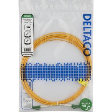 Deltaco OS2 Fiber cable, LC - LC, simplex, APC/APC, 5,0m