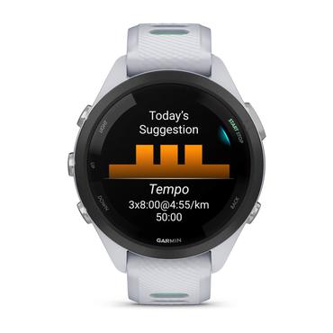 Garmin Forerunner 265S 2,79 cm (1.1") AMOLED 42 mm Digital 360 x 360 pixel Berøringsskærm Sort, Hvid Wi-Fi GPS (satellit)