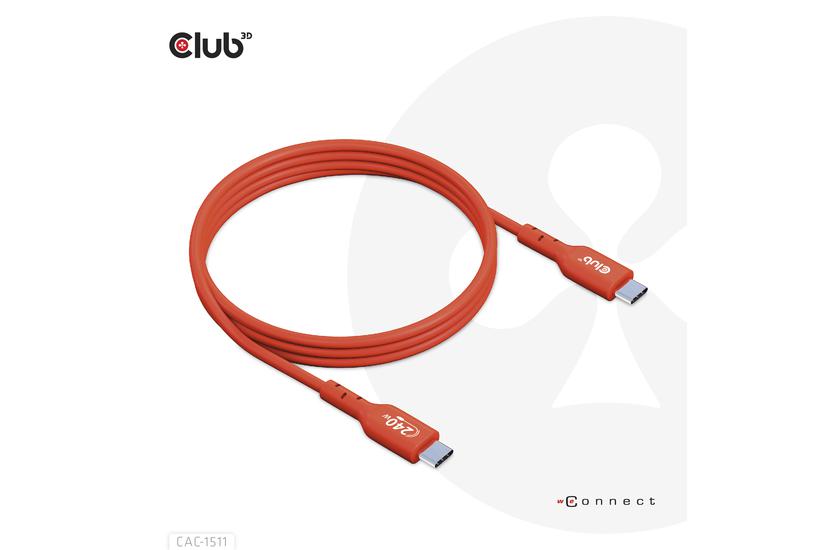 Club 3D - USB typ C-kabel - 24 pin USB-C till 24 pin USB-C - 1 m