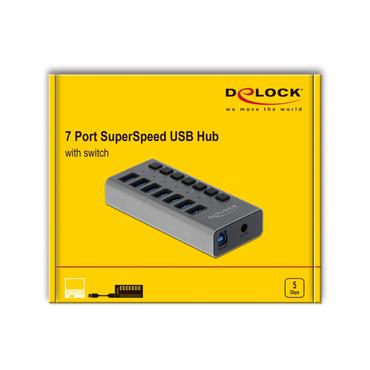 Delock - hub - 7 porte