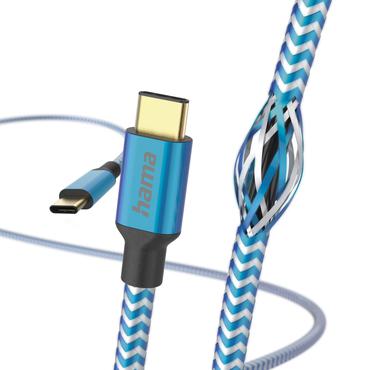 Hama Reflective USB-kabel USB 2.0 1,5 m USB C Blå