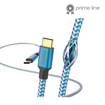 Hama Reflective USB-kabel USB 2.0 1,5 m USB C Blå