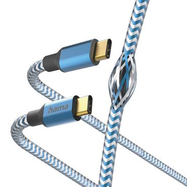 Hama Reflective USB-kabel USB 2.0 1,5 m USB C Blå