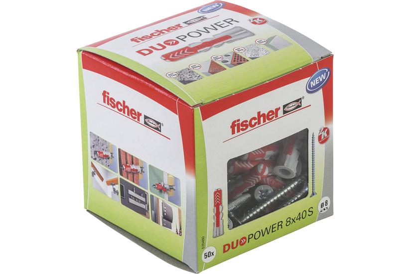 Fischer DUOPOWER 8 x 40 S LD 50 stk Udvidelsesanker 40 mm