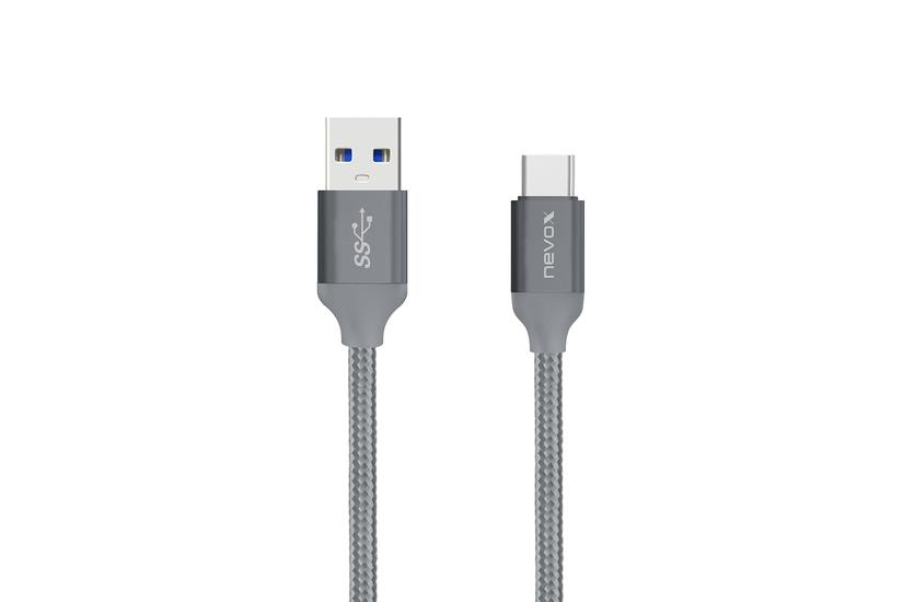 nevox 1480 USB-kabel USB 3.2 Gen 2 (3.1 Gen 2) 2 m USB A USB C Gr&aring;