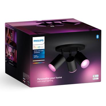 Philips Hue White&Col. Amb. Fugato Spot 3flg schwarz 3x4.2W