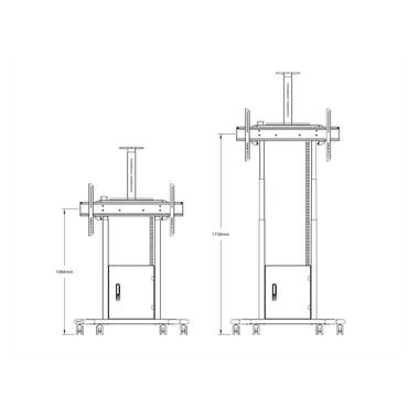 Multibrackets M Motorized Floorbase elektrisk elevator - for LCD TV/kamera - sort