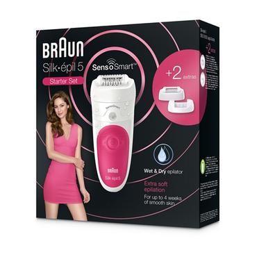 Braun Silk-&eacute;pil 5 5/500 SensoSmart 28 pincetter Lyser&oslash;d, Hvid