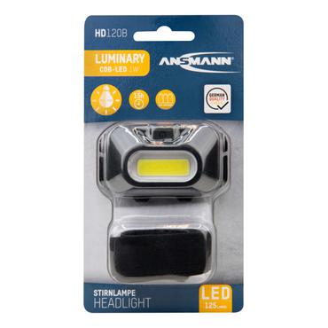 ANSMANN HD120B - huvudficklampa - LED (COB) - 1 W - svart