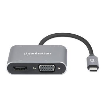 Manhattan 130691 dockingstation Ledningsført USB 3.2 Gen 1 (3.1 Gen 1) Type-C Grå